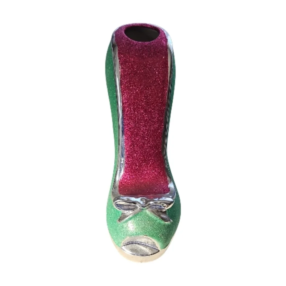 Green and Pink Glitter Women's Shoe Vase - Picture 5 of 8